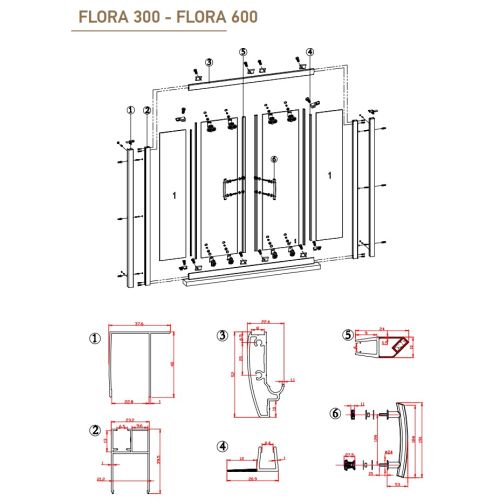 ΚΑΜΠΙΝΑ ΠΟΡΤΑ ΝΤΟΥΖΙΕΡΑΣ Karag FLORA 600 150x190 cm